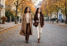 Coordinated fall style for mother and daughter — natural and polished